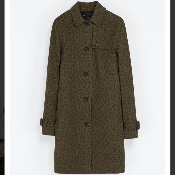 zara leopard raincoat